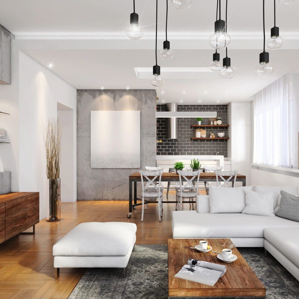 Happy family having fun time together at home